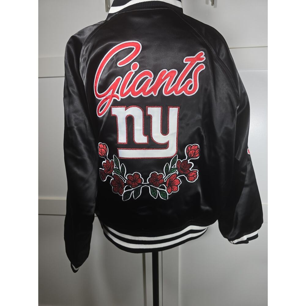 NWT Anthropologie The Wild Collective NFL New York Giants Bomber Jacket. Size L